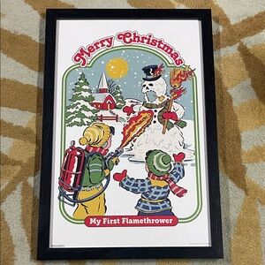 New never hung Steven Rhodes Merry Christmas framed artwork